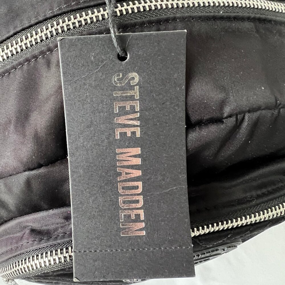 Steve Madden Black Two-Pocket Nylon Padded Backpack Bag W/ Detachable Pouch, NWT - Picture 7 of 16